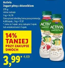 Lidl Jogurt zboża błonnik + probiotyki Danone Activia oferta
