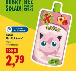 Lidl Mus jabłko-banan-truskawka pokemon Kubuś oferta