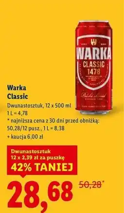 Lidl Piwo Warka oferta