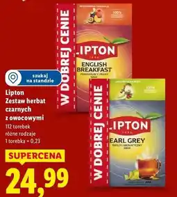 Lidl Herbata english breakfast + brzoskwinia i marakuja Lipton oferta