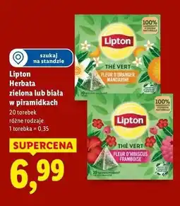 Lidl Herbata hibiskus i malina Lipton Green Tea oferta