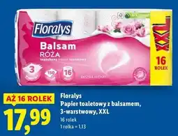 Lidl Papier toaletowy balsam róża Floralys oferta