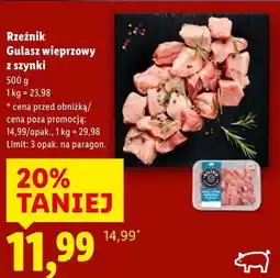 Lidl Rzeźnik Gulasz wieprzowy z szynki oferta