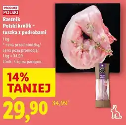 Lidl Rzeźnik Polski królik – tuszka z podrobami oferta