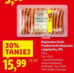 Lidl Regionalne Szlaki Frankfurterki wieprzowe z jagnięciną, XXL oferta
