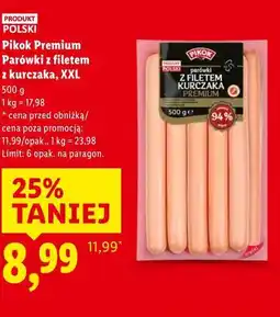 Lidl Pikok Premium Parówki z filetem z kurczaka, XXL oferta