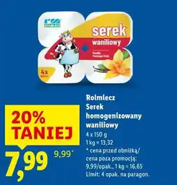Lidl Rolmlecz Serek homogenizowany waniliowy oferta