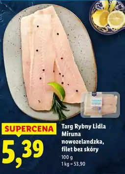 Lidl Miruna nowozelandzka, filet bez skóry 100 g Targ Rybny Lidla oferta