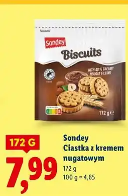 Lidl Ciastka z kremem nugatowym Sondey oferta