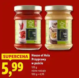 Lidl House of Asia Przyprawy w paście (Chilli/Imbir) oferta