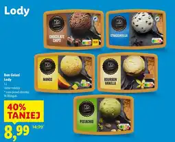 Lidl Lody Bon Gelati różne rodzaje (Chocolate Chips, Stracciatella, Mango, Bourbon Vanilla, Pistachio) oferta