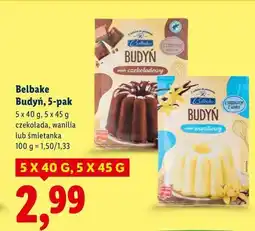 Lidl Budyń, 5-pak (czekolada, wanilia, śmietanka) Belbake oferta