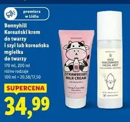 Lidl Bonnyhill Koreański krem do twarzy i szyi lub koreańska mgiełka do twarzy oferta