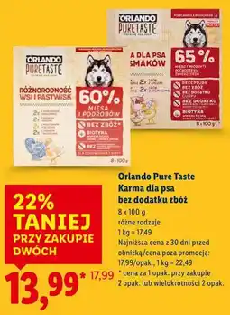 Lidl Orlando Pure Taste Karma dla psa bez dodatku zbóż oferta