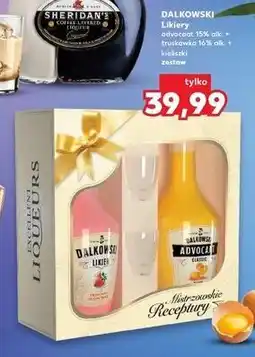 Kaufland Likier truskawkowy + likier advocaat 2 kieliszki Dalkowski oferta