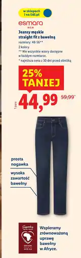 Lidl Jeansy męskie Esmara oferta