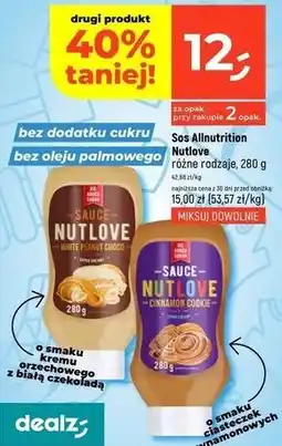 Dealz Sos white peanut choco Allnutrition Nutlove oferta