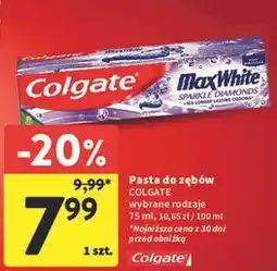 Intermarche Pasta do zębów sparkle diamonds Colgate Max White oferta