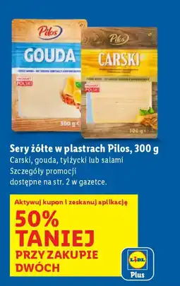 Lidl Sery żółte w plastrach Pilos oferta