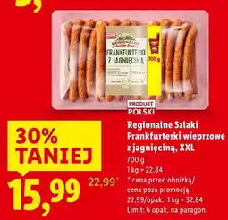 Lidl Frankfurterki wieprzowe z jagnięciną XXL oferta