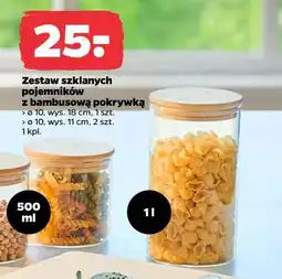 Netto Zestaw szklanych pojemników z bambusową pokrywką oferta