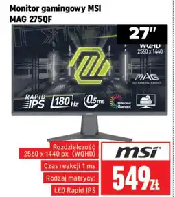 Neopunkt MSI Monitor gamingowy MAG 275QF oferta