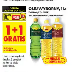 Biedronka Olej Wyborny 1L (z oliwą z oliwek, słonecznikowy, rzepakowy) oferta