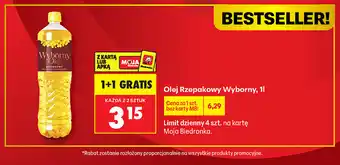 Biedronka Olej Rzepakowy Wyborny oferta