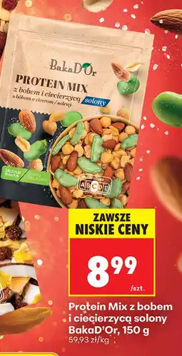 Biedronka Protein Mix z bobem i ciecierzycą solony BakaD'Or oferta