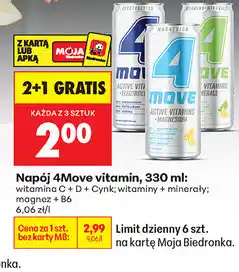 Biedronka Napój 4Move vitamin oferta