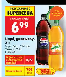 Biedronka Napój gazowany, 2 l: Pepsi, Pepsi Zero, Mirinda Orange, 7Up oferta