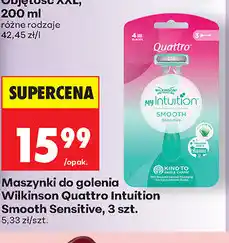 Biedronka Maszynki do golenia Wilkinson Quattro Intuition Smooth Sensitive, 3 szt oferta