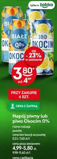 Żabka Okocim napój piwny/piwo 0% oferta