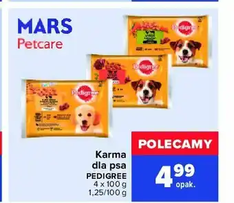 Carrefour Karma dla psa wołowina-królik + indyk-marchewka 1 OPAK 4 SZT 100 G oferta