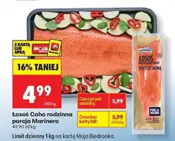 Biedronka Łosoś Coho rodzinna porcja Marinero oferta
