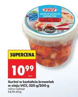 Biedronka Surimi w kształcie krewetek w oleju VICI, 320 g/200 g oferta