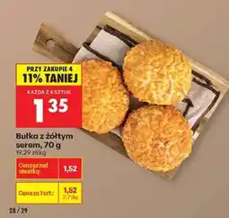 Biedronka bułka z żółtym serem , 70 g oferta
