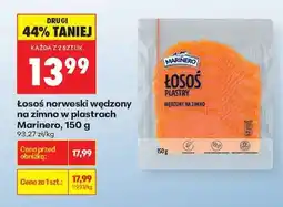 Biedronka Łosoś norweski wędzony na zimno w plastrach Marinero, 150 g oferta