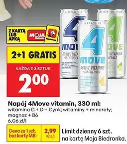 Biedronka Napój 4Move vitamin, 330 ml oferta