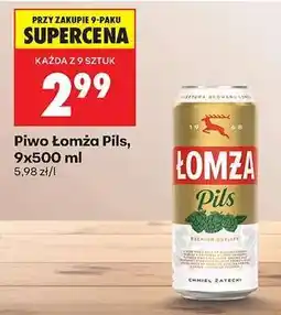Biedronka Piwo Łomża Pils, 9x500 ml oferta
