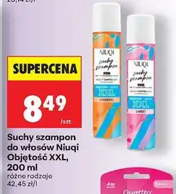 Biedronka Suchy szampon do włosów Niuqi Objętość XXL, 200 ml oferta