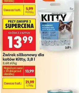 Biedronka Żwirek silikonowy dla kotów Kitty, 3,8 l oferta