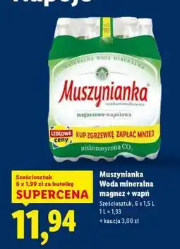 Lidl Muszynianka Woda mineralna magnez + wapń oferta