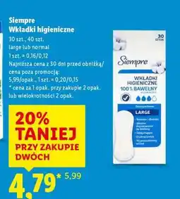 Lidl SIEMPRE Wkładki higieniczne oferta