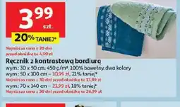 Auchan Ręcznik z kontrastową bordiurą oferta