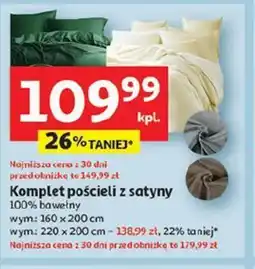 Auchan Komplet pościeli z satyny oferta