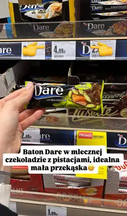 Intermarche Baton Dare w mlecznej czekoladzie z pistacjami oferta