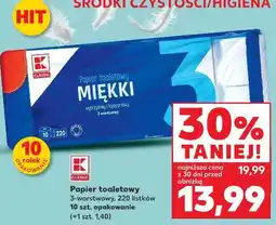 Kaufland Papier toaletowy 3-warstwowy, 220 listków, 10 szt. opakowanie oferta