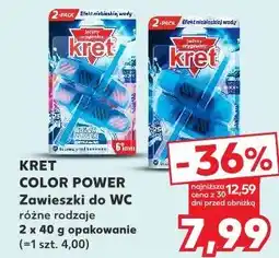 Kaufland KRET COLOR POWER Zawieszki do WC, różne rodzaje, 2 x 40 g opakowanie oferta
