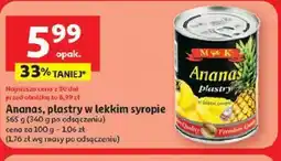 Auchan Ananas, plastry w lekkim syropie oferta